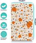 Fall Pumpkin Dog Food & Water Mat, Paw Prints Autumn Pet Feeding Mat for Floor Non-Slip Waterproof, Super Absorbent Cat Bowl Mat, Easy to Clean Eco-Friendly Durable Pet Placemat,12" × 20"