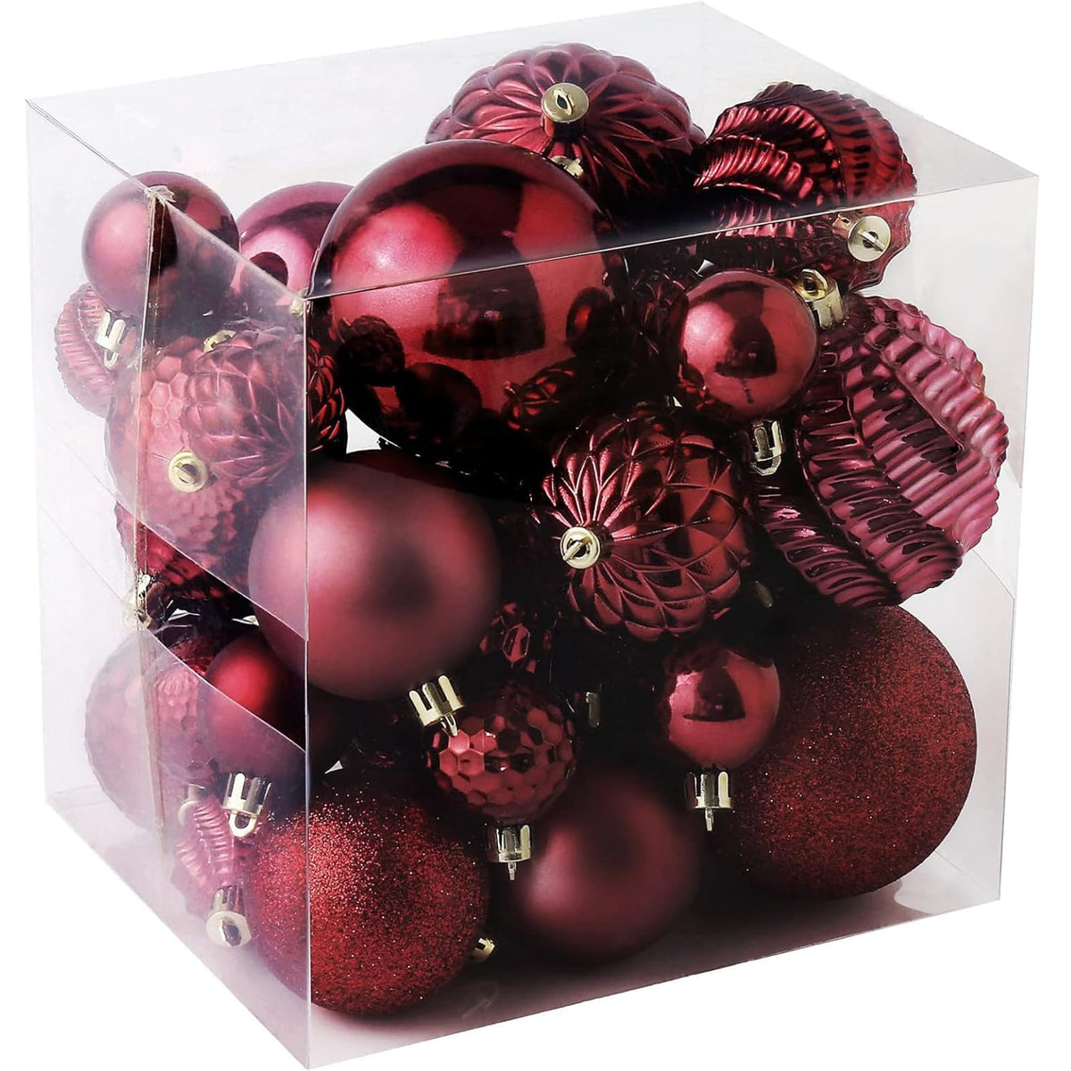 Christmas Balls Ornaments -36pcs Shatterproof Christmas Tree Decorations with Hanging Loop for Xmas Tree Wedding Holiday Party Home Decor,6 Styles in 3 Sizes(Rose Gold)