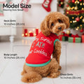 Parisian Pet Dog Tshirt - Embroidered “ Sorry Santa I Ate Your Cookies “ Dog Shirt - Lightweight Cotton Pet Christmas Outfit - Sleeveless Christmas Puppy Clothes - Shirts for Small Dogs - XXS