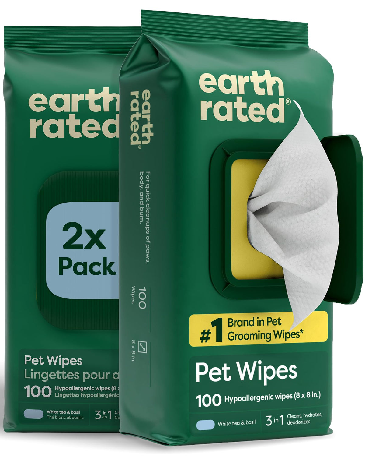 Earth Rated Dog Eye Wipes, Unscented, Removes Dirt & Discharge, 70ct | Vet-Developed, Hypoallergenic Pet Wipes for Dogs & Cats to Remove Dirt & Discharge, Fragrance Free