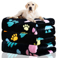 Rezutan 1 Pack 3 Blankets for Dogs, Dog Blanket for Large & Medium Pet Cat, Premium Soft Fluffy Suitable for Dog Kennels & Beds, Sofas, Gifts Puppy Essentials, 41x31inch, Gray/Blue/Beige