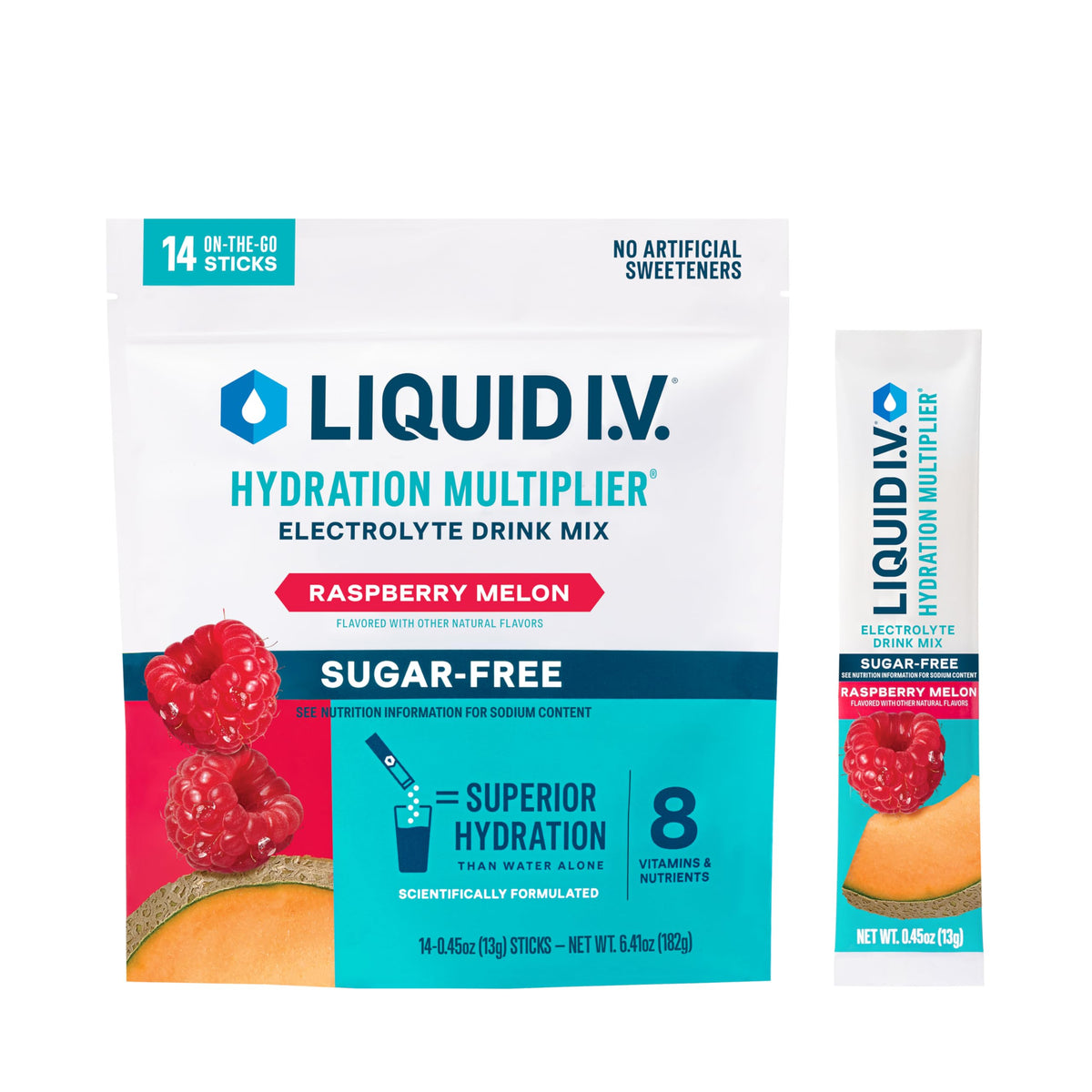 Liquid I.V. Hydration Multiplier Sugar-Free - Lemon Lime | Electrolyte Powder Drink Mix | 1 Pack (14 Servings)
