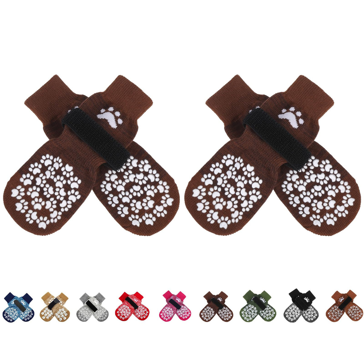 Anti Slip Dog Socks to Prevent Licking Paws, Dog Shoes for Hot Pavement, Dog Booties for Small Medium Large Senior Dogs, Traction Control Boots & Paw Protectors for Hardwood Floors