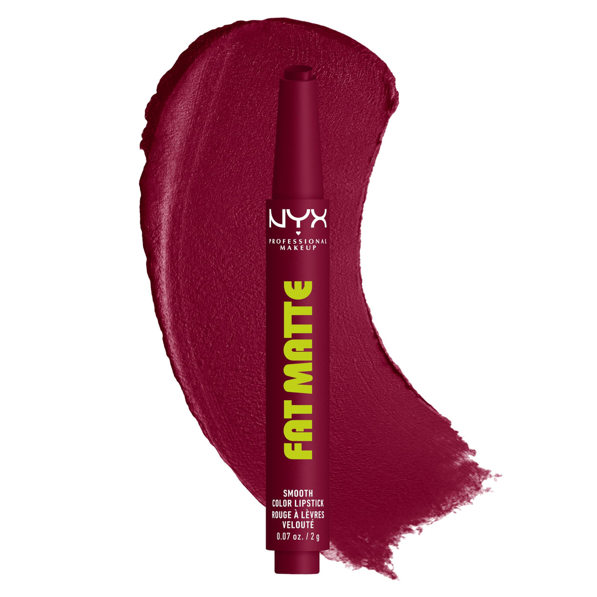 NYX PROFESSIONAL MAKEUP Fat Matte Lipstick, Pigmented, Smoothing, & Non-Drying Lip Crayon, Long Lasting Lip Makeup, Vegan & Cruelty Free - Fuzzy Flame (Red)