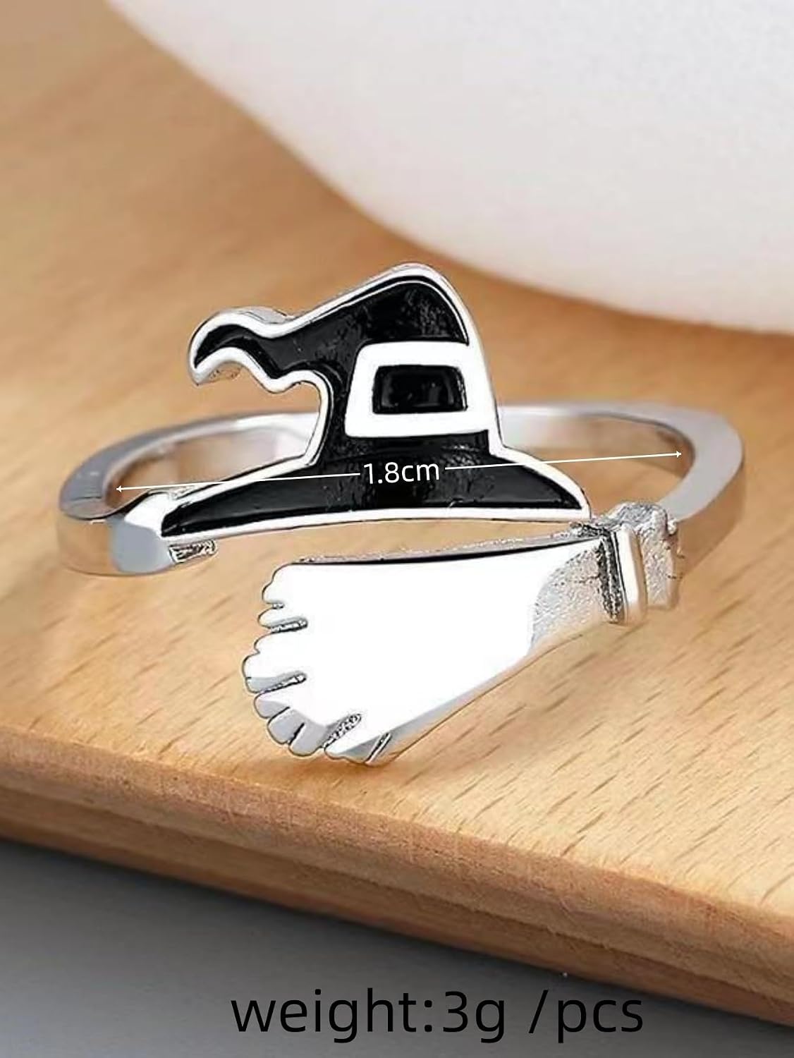 Halloween Ghost Pumpkin Open Adjustable Ring Band Witch Hat Magic Broom Statement Wrap Finger Rings Punk Comfort Fit Jewelry Festive Party Gifts for Women Daughter