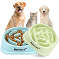 2 Pack Slow Feeder Dog Bowls for Healthy Eating, Non-Slip and Anti-Choking Design, Reduces Bloating & Overeating for Medium Dogs and Cats, Easy to Clean