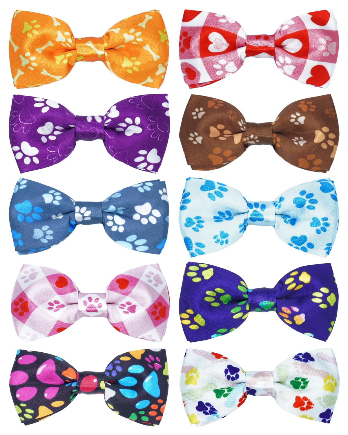 PET SHOW 10 Pack Fall Dog Bowties for Large Dogs Sliding on Collar