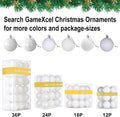White 4.0" Large Christmas Balls - Christmas Tree Decoration Ornaments Shatterproof Hanging Balls for Birthday Halloween Holiday Wedding Decorations Set of 4pcs