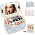 OCHEAL Makeup Bag, Portable Cosmetic Bag, Large Capacity Travel Makeup Case Organizer, Black For Women Toiletry Bag for Girls Traveling With Handle and Divider