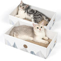 Conlun Cat Scratcher Box, Cardboard Pad, Bed for Indoor Cats, White