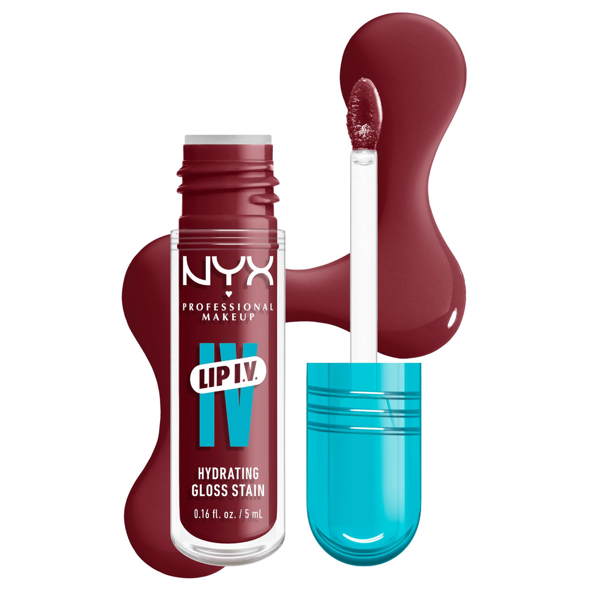 NYX PROFESSIONAL MAKEUP Lip IV Hydrating Glossy Lip Stain, Long-Lasting, Tinted, Vegan Formula with 12 HR Hydration - Petal Pourin' (Pink)