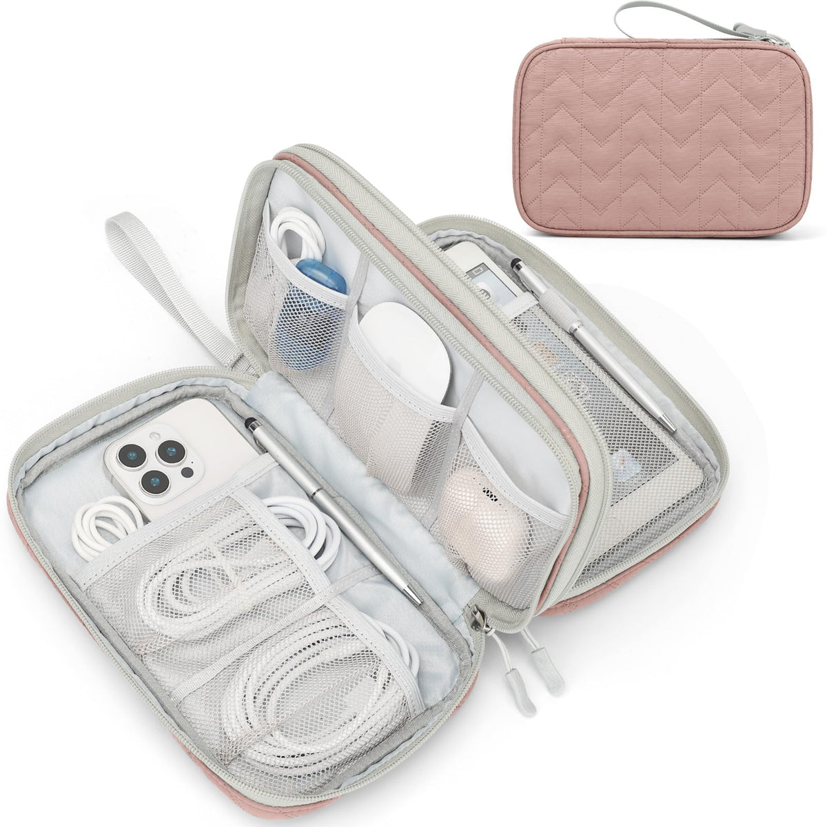 FYY Electronic Organizer, Travel Tech Pouch Bag, Cable Organizer Black