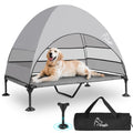 Upgraded Elevated Dog Bed with Canopy, Portable Raised Outdoor Dog Bed with Stable Anti-Slip Feet, Wider Shade Pet Bed Cot, Raised Dog Beds for Large Dogs Camping, Indoor & Outdoor Use