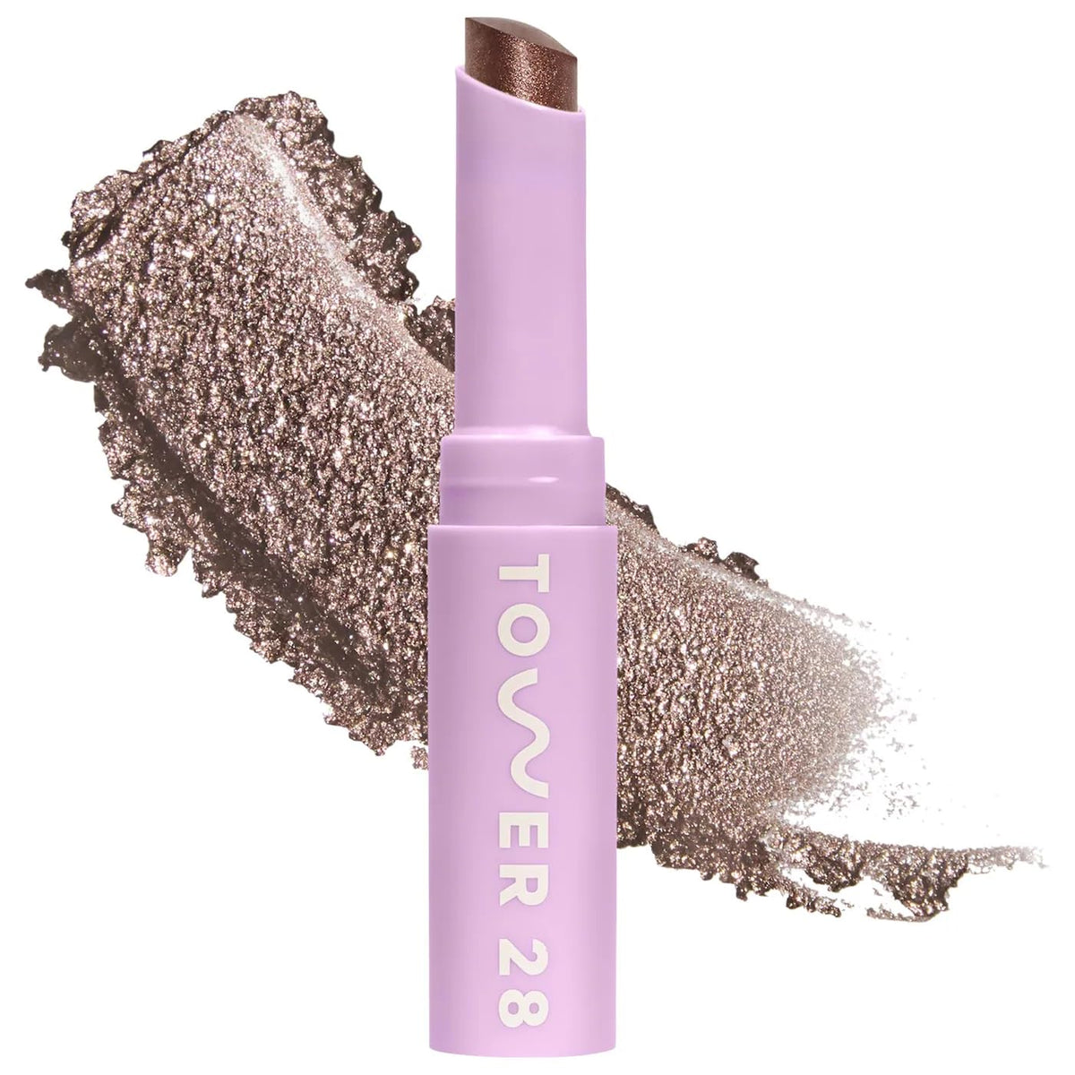 Tower 28 GoGo Cooling Shimmer Eyeshadow Stick - 8-Hour Wear Cream Eyeshadow + Precise Highlighter Stick - Water-Based Eye Makeup for Sensitive Eyes - Microplastic-Free Eye Shadow - Roxy (.09 oz)