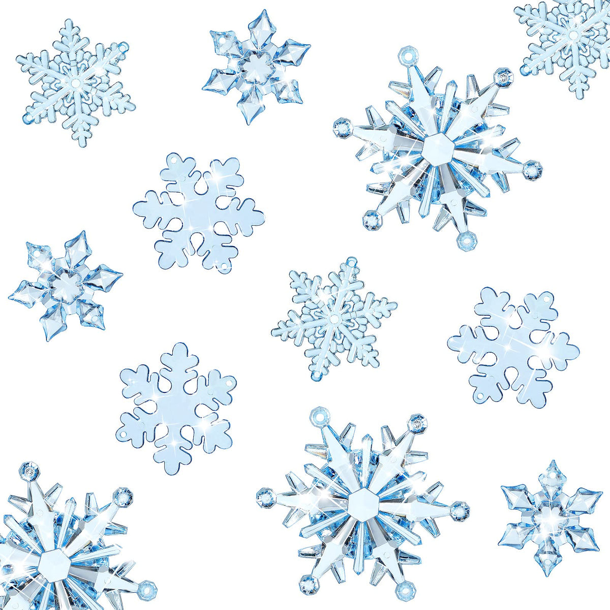 Dilunave 40 Pcs Glacier Christmas Snowflake Ornaments for Xmas Tree