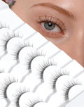 Natural Lashes That Look Like Extensions Strip Lashes Natural Look Thin Band Wispy Eyelashes 13mm Cat Eye False Eyelashes Foxy Eye Lashes 12 mm 7 Pairs S10