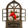 Train Snow Globe Christmas Snow Globe Lantern with Auto 6H Timer and Manual Glitter, Lighted Christmas Decorations Indoor with Santa Claus Reindeer Tree for Home Tabletop, Battery Operated