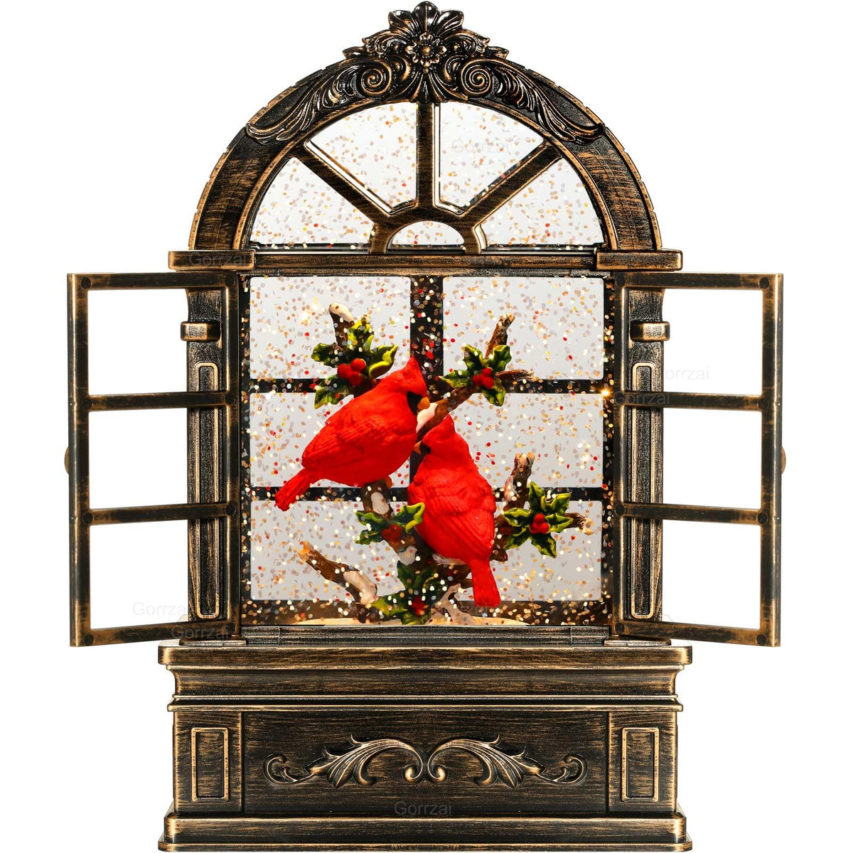 Train Snow Globe Christmas Snow Globe Lantern with Auto 6H Timer and Manual Glitter, Lighted Christmas Decorations Indoor with Santa Claus Reindeer Tree for Home Tabletop, Battery Operated