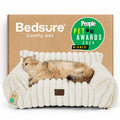 Bedsure ComfyFleece™ Shown on TV Fluffy Cute Dog Couch for Pets,30in Cream | Small & Medium Dog Bed Washable Cover,Supportive Couch Bed for Small Dogs,Pet Sofa Seen on Good Day New York,Up to 20 Lbs