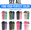 VELOMIX 2 Pack 28oz Protein Shaker Bottle for Protein Mixes, Black/Transpar