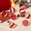 JORNOY 12CT 3.12-Inch Christmas Balls Ornaments for Tree, Red & White