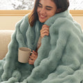 Bedsure Fluffy Bubble Faux Fur Throw Blanket, 50"x60", Cream