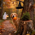 Halloween Dog Toys for Large Dogs, Tough Pumpkin Toy for Aggressive Chewers