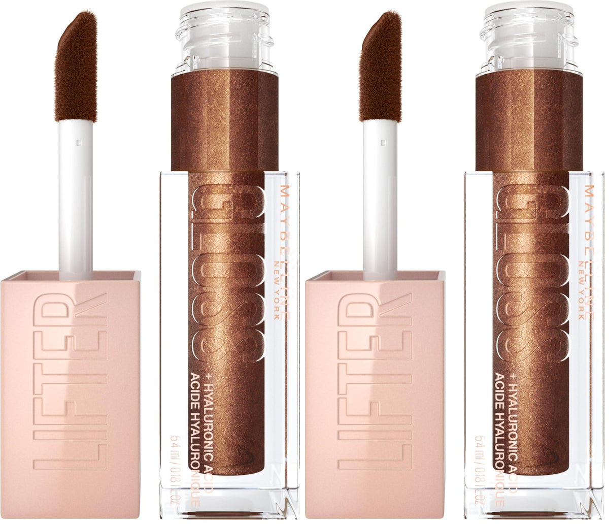 Maybelline New York Lifter Gloss Hydrating Lip Gloss with Hyaluronic Acid, Bubblegum, Sheer Bright Pink, 1 Count