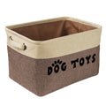 PET ARTIST Dog Toy Basket, Large Collapsible, Brown, M: 15"x11"x9" | Dog Toy Bin Box, Comfortable Handles, Large Pet Toy Storage Organizer, For Accessories, Toys, Coat & Clothing, Blanket Leash