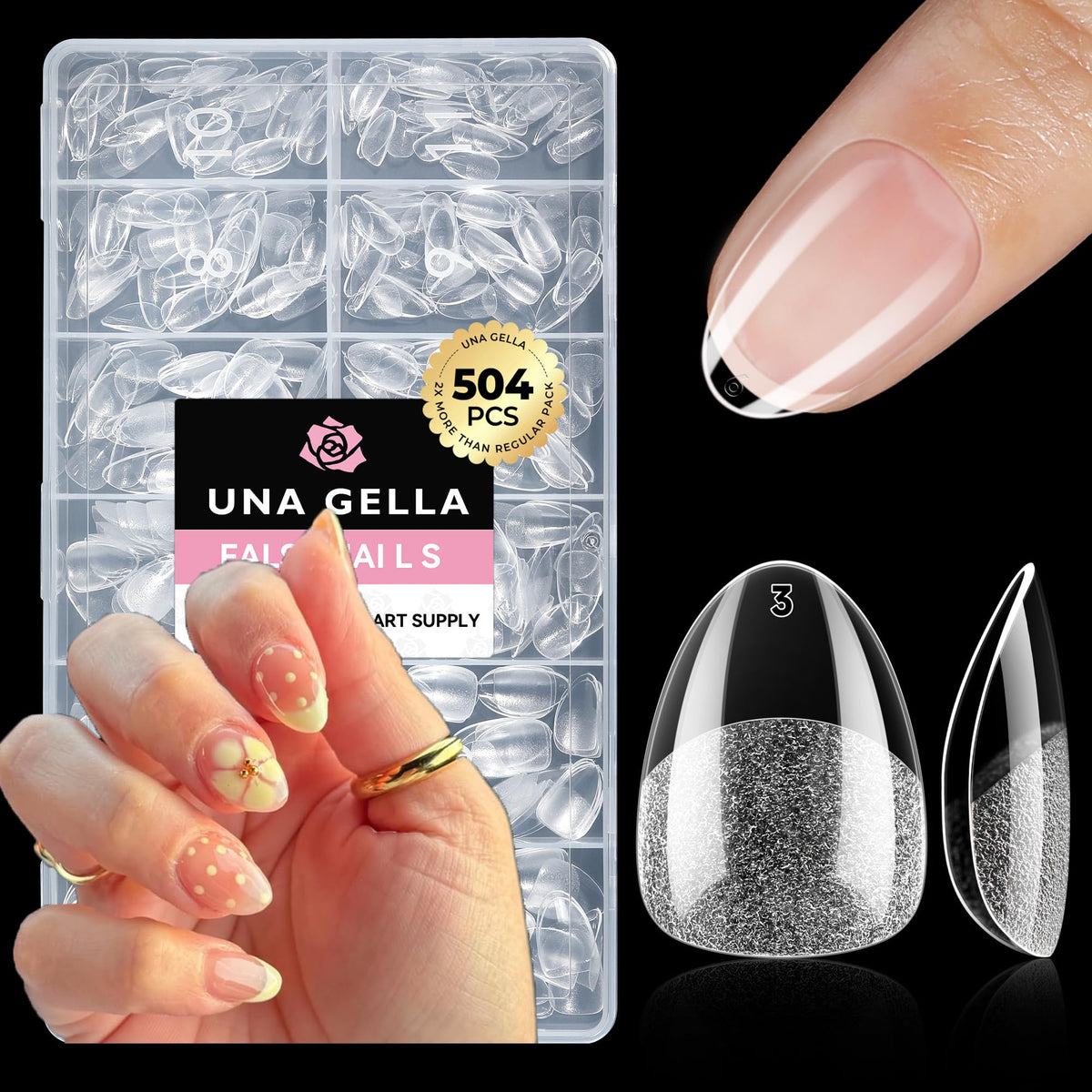 UNA GELLA Nail Glue Strong Gel No U V, 15g*2pcs Nail Glue for Press Ons No Lamp Needed, Quick Dry Semi Solid Nail G LUE, Super Strong Gel glue for Nails Long Lasting Extension DIY Kit