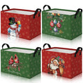 4 Pcs Thanksgiving Storage Basket Empty with Handles, Large Fabric