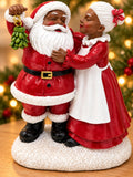 5.5'' Santa and Mrs. Claus Mistletoe Figurine Christmas Tabletop Decor