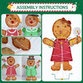 Lighted 2D Gingerbread Christmas Decorations, 2 Piece Gingerbread Man