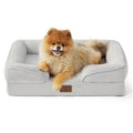 Bedsure Orthopedic Dog Bed Medium Size Dogs - Washable Small Medium Dog Cat Bed Waterproof, Comfort Cats Couch Sofa with Washable Removable Cover, Pets Bed with Nonskid Bottom, Grey, 28"
