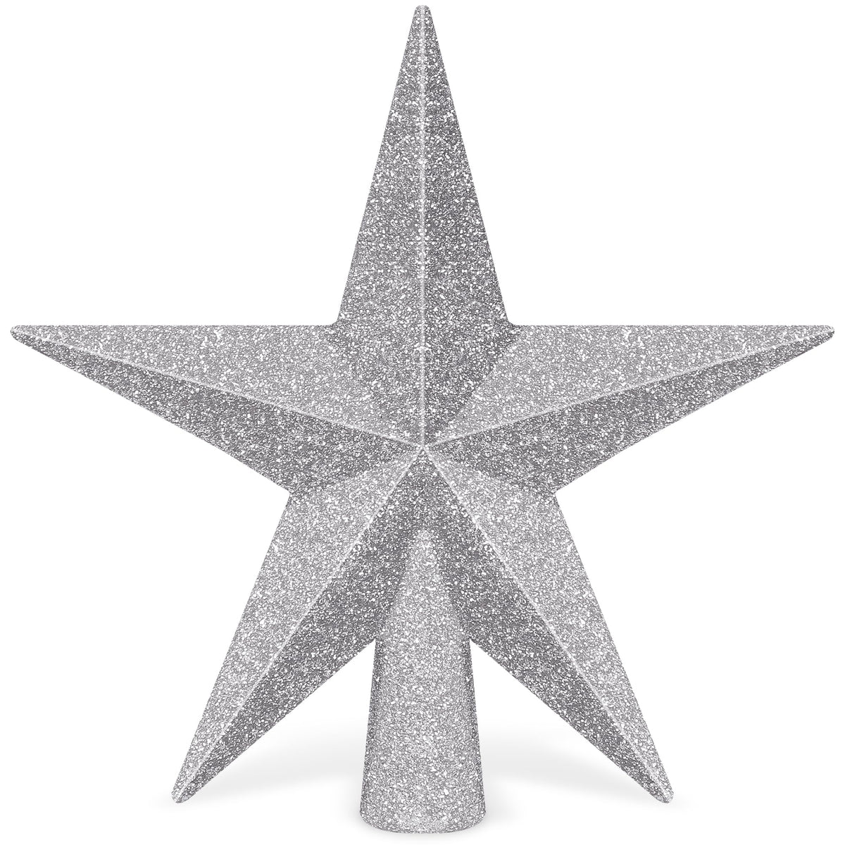 Christmas Tree Star Topper, 8" Gold Glitter Xmas Star Tree Decorations, 3D