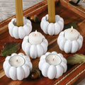 Kate Aspen 2-in-1 Pumpkin Candle Holder Set - Orange Fall Taper, Tealight & Votive Candle Holders - Pumpkin Table Centerpiece, Fall Candle Decor, Halloween Candlestick Holder (Set of 6)