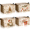 4 Pcs Thanksgiving Storage Basket Empty with Handles, Large Fabric