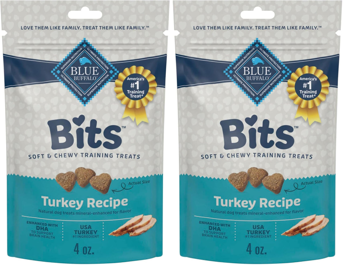 Blue Buffalo Bits Beef Soft & Chewy Dog Treats, Bite-Sized for Training, Made with Real Beef & Enhanced with DHA, Heart-Shaped Dog Treats, Made in the USA with Natural Ingredients, 19 oz.