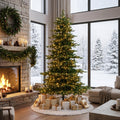 Glitzhome 15ft Prelit Artificial Christmas Tree, Vibrant Evergreen Fir with 5,000 Warm White/Multi-Color Chasing and Twinkling Lights, 13,459 PE&PVC Branch Tips, 9 Function w/Foot Pedal, Simple Setup