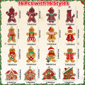 kockuu 16pcs Gingerbread Man Ornaments for Christmas Tree Decorations