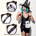 Hillban 3 Pcs Halloween PU Leather Bat Spider Web Shoulder Bag