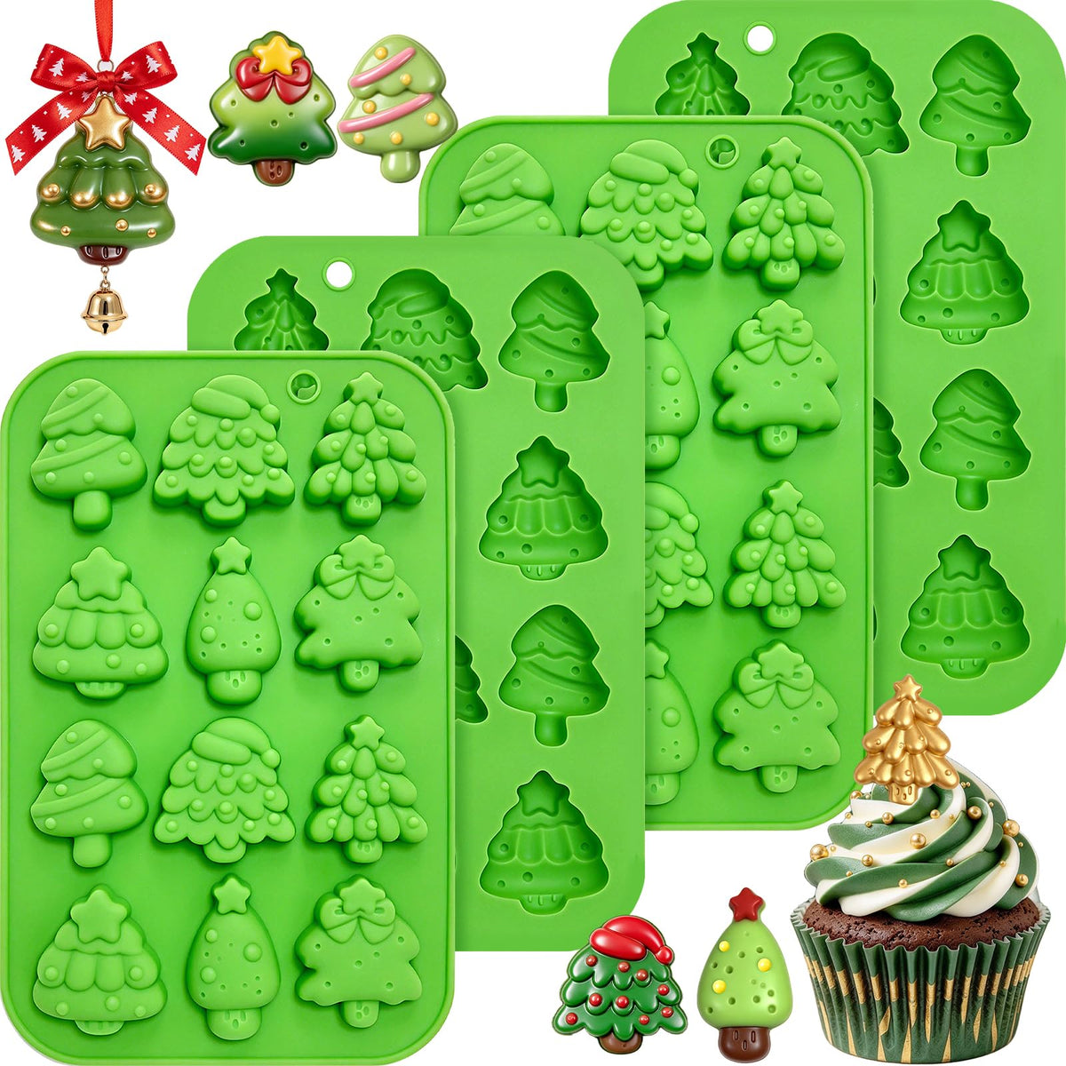 Fall Silicone Molds, Autumn Molds 3 Pack Silicone Pumpkin Thanksgiving Mold