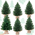 Yinder 2 Pcs 7.87 Inch Mini Christmas Tree Tabletop Pine Decoration
