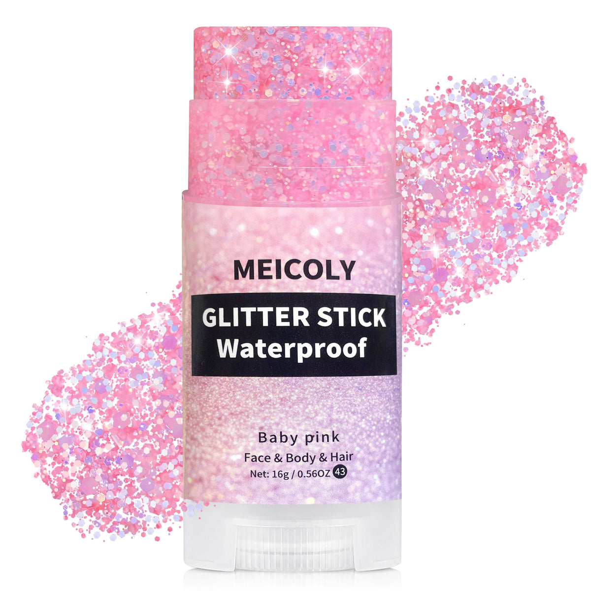 MEICOLY Orange Face Glitter Stick,Halloween Hair Glitter Stick for Women,Autumn Sparkle Orange Accessories Body Glitter Makeup,Waterproof Fall Face Glitter for Party Rave Festival