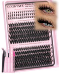 Goddvenus Lash Clusters Kit Wispy Eyelash Clusters Lashes Natural DIY Lash Extension Kit 10-16mm Cluster Eyelash Extensions Kit 300pcs C Curl Individual Lashes Cluster Eyelash (No Tweezers)