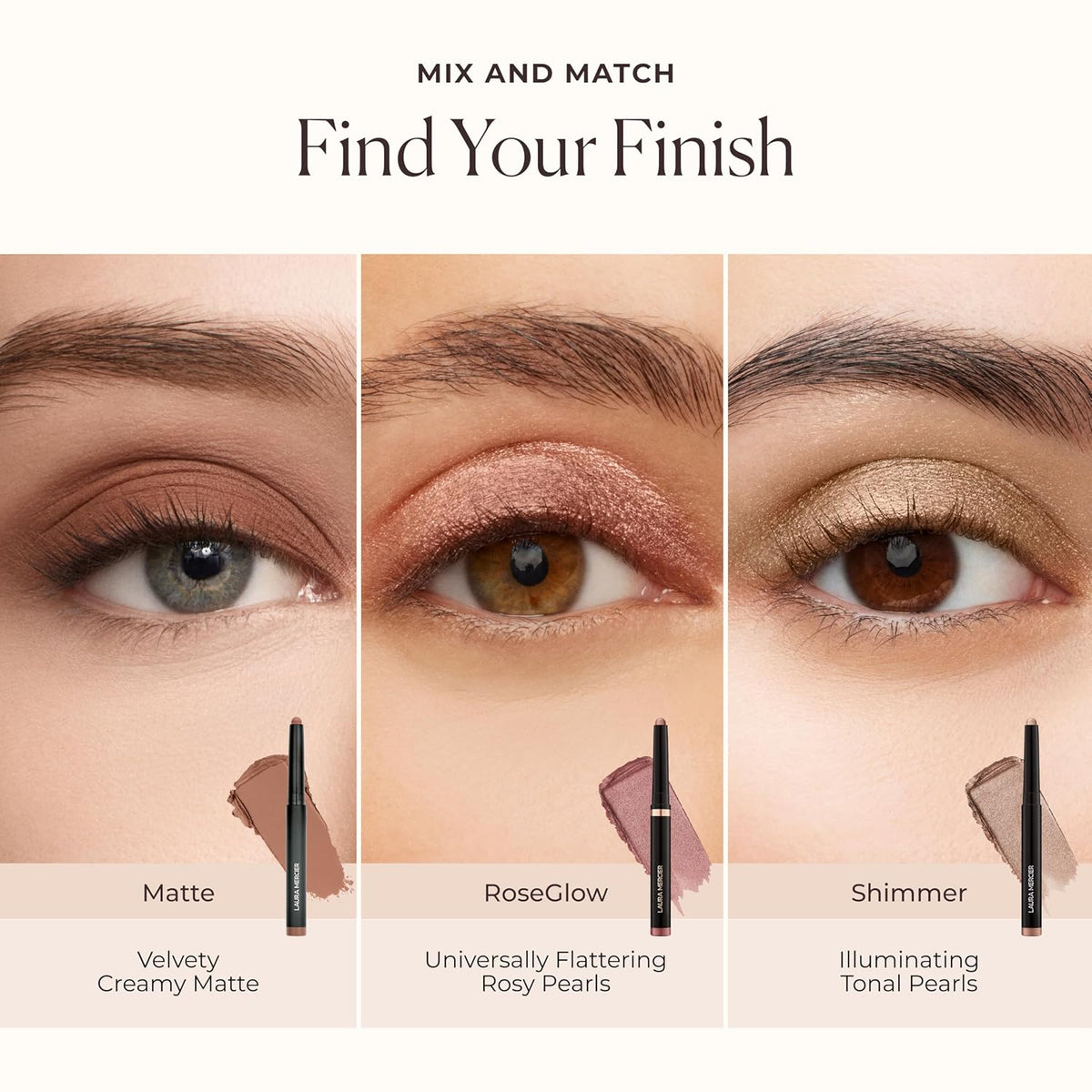 Laura Mercier Caviar Stick Cream Eyeshadow: Shimmer and Matte Finishes, 24HR Wear, Long Lasting, Rich Color, Easily Blendable and Buildable, Waterproof, Hyaluronic Acid Infused