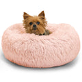 Best Friends by Sheri The Original Calming Donut Dog Bed for Large Dogs up to 100 lbs, Shag Faux Fur, Taupe, Large, 36" x 36"