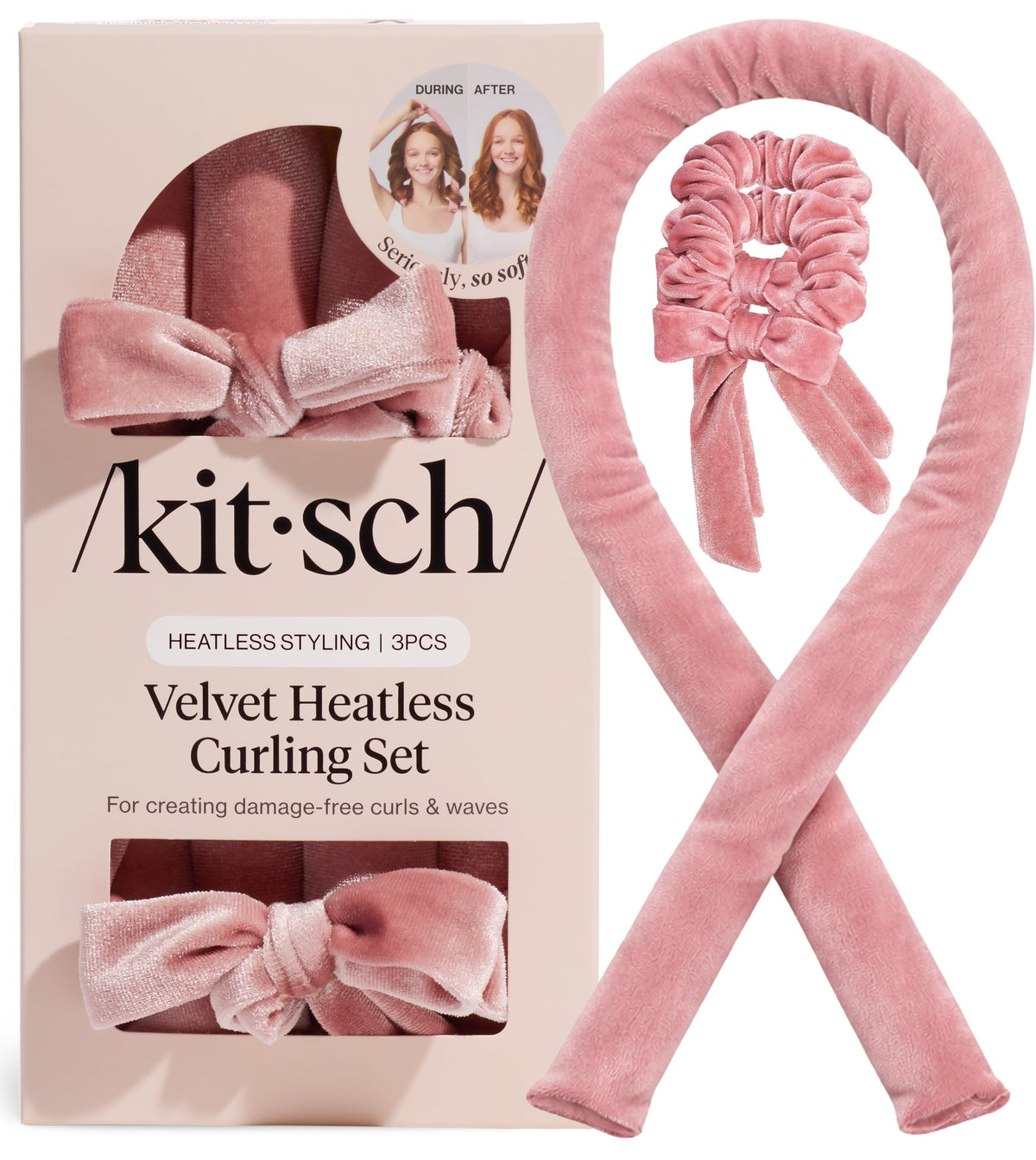 Kitsch Satin Heatless Curls Overnight Set - Sunset Tie Dye