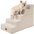 EHEYCIGA Dog Stairs for Bed 18" H, 4-Step Dog Steps for High Bed, Pet Steps for Small Dogs and Cats, Non-Slip Balanced Pet Ramp Indoor, Grey