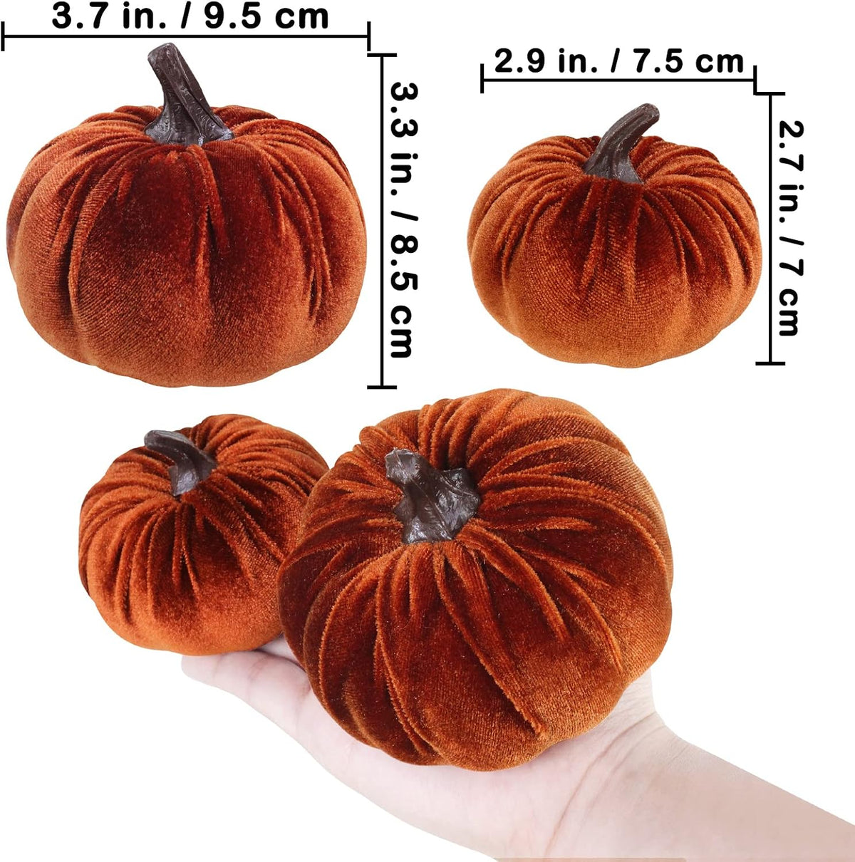 Winlyn 16 Pcs Assorted Small Faux Rustic Harvest Velvet Pumpkins Decorative Rust Orange Gold Olive Gray Fabric Pumpkins Foam Pumpkins Farmhouse Fall Thanksgiving Halloween Table Centerpiece Decor